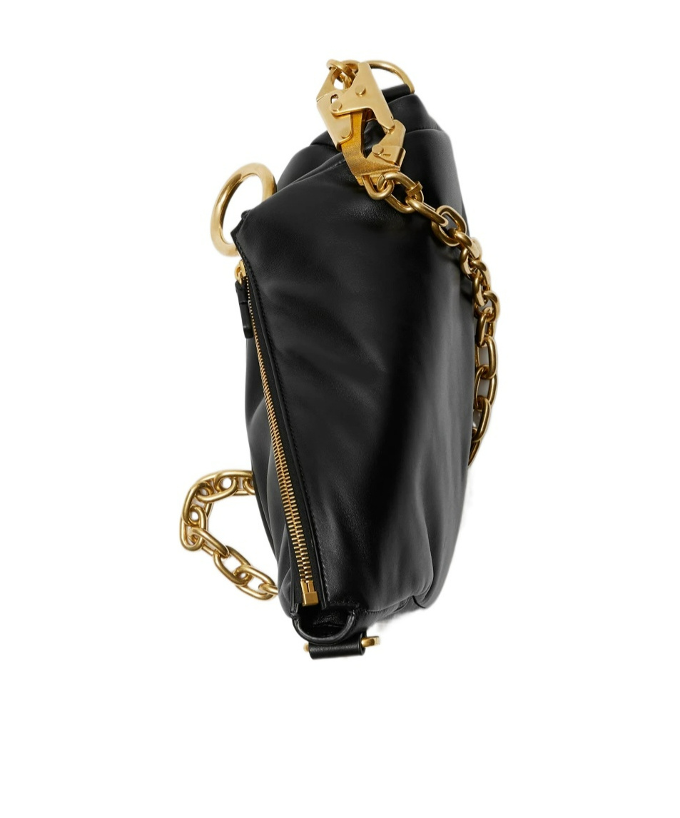 Burberry Small Knight Chain-linked Puffy Shoulder Bag In Black