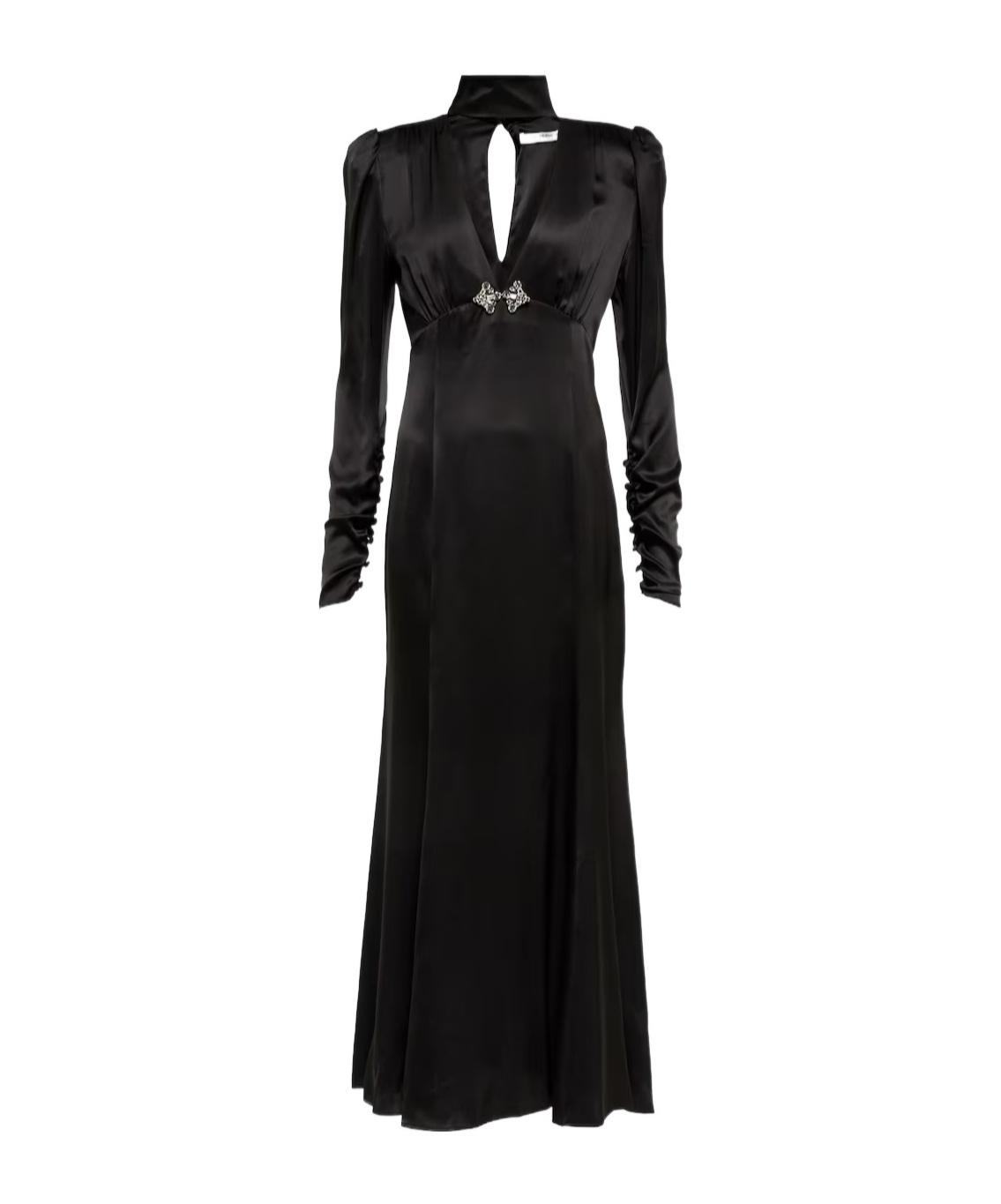 Alessandra Rich Embellished Silk Satin Dress In Black