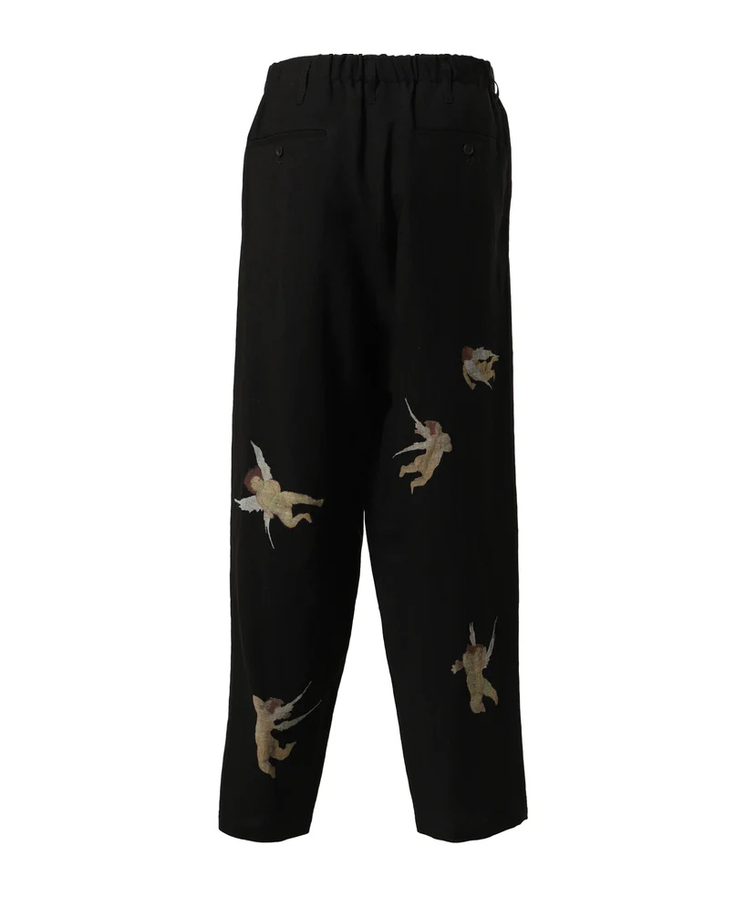 Yohji Yamamoto Printed Casual Pants In Black