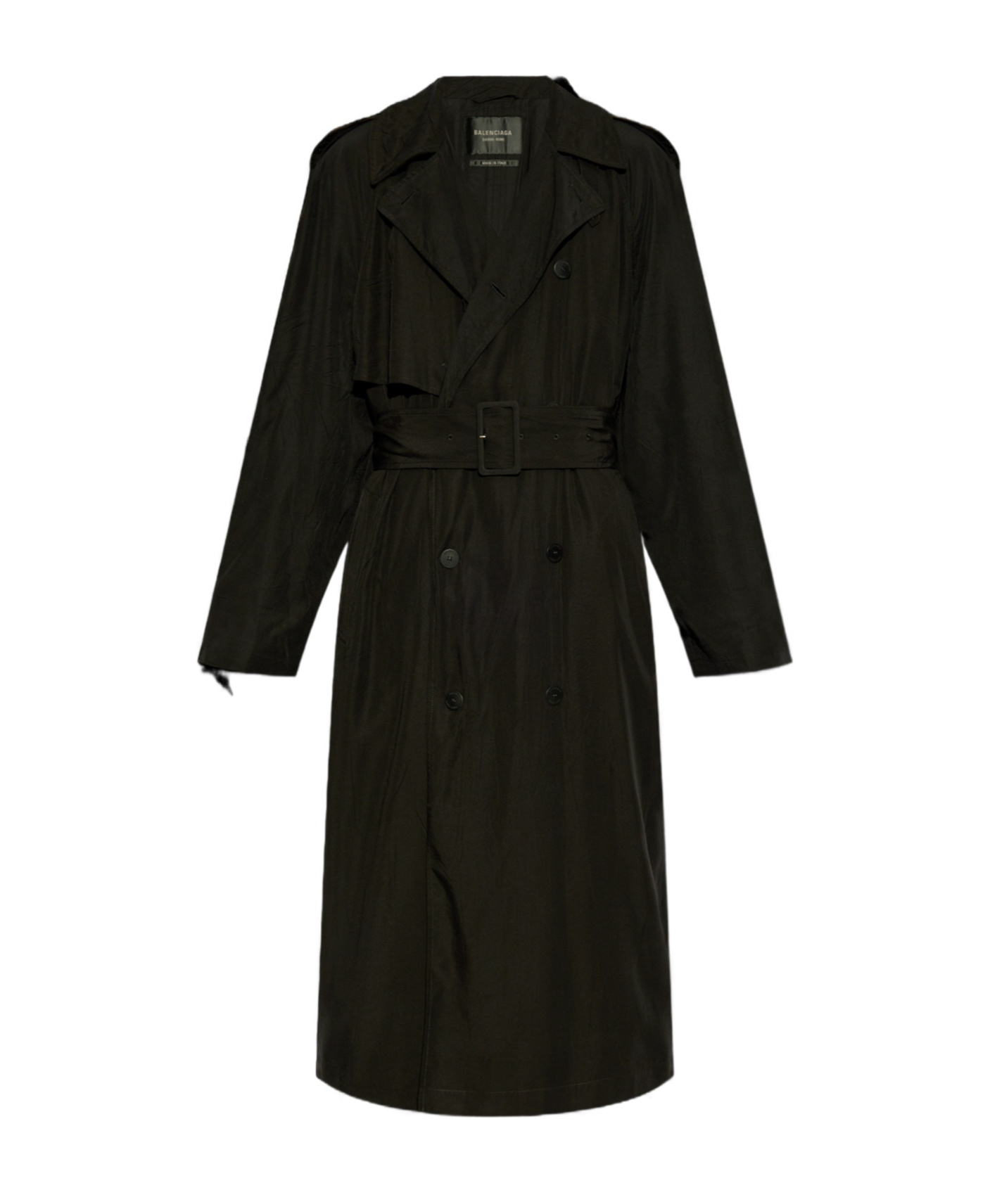 Balenciaga Cotton Car Coat In Black