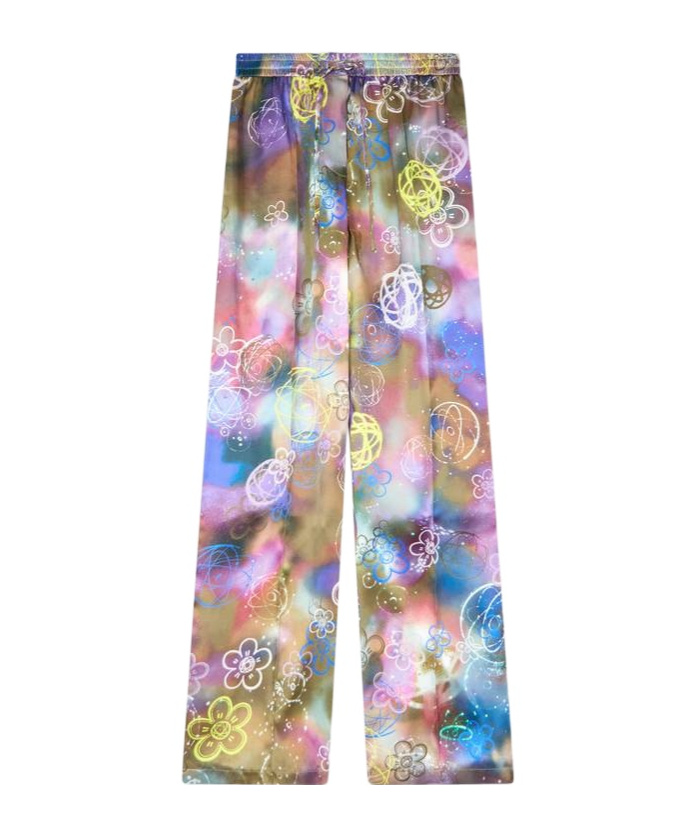 Kenzo ' X Futura 2000' Pants In Silk In Multi
