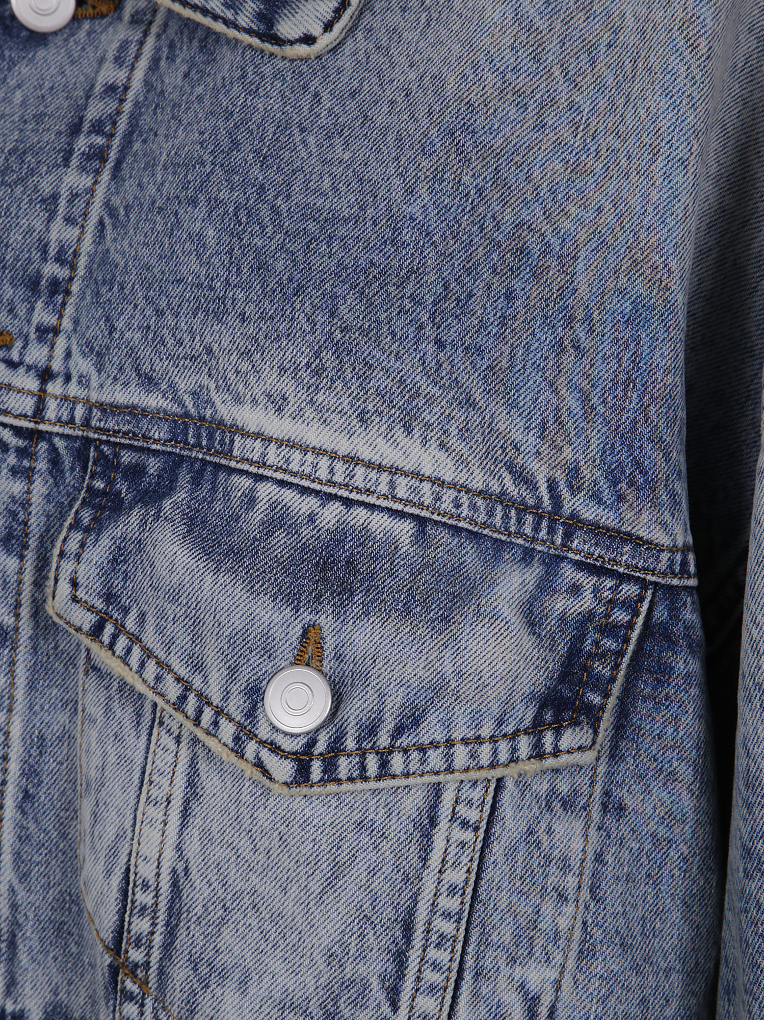 Shop Erika Cavallini Croped Denim Jacket In Blue