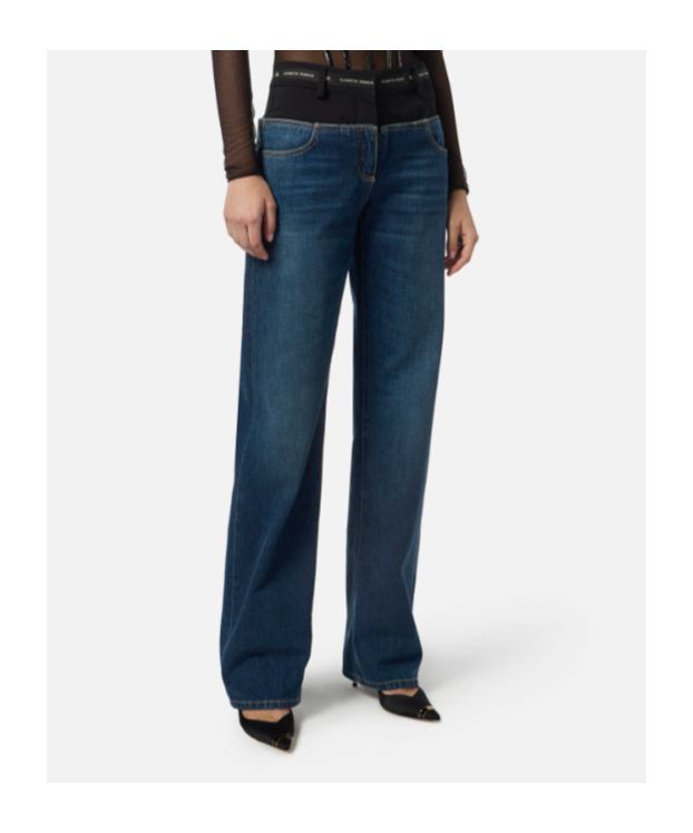 Elisabetta Franchi Waistband-detail Jeans In Blue