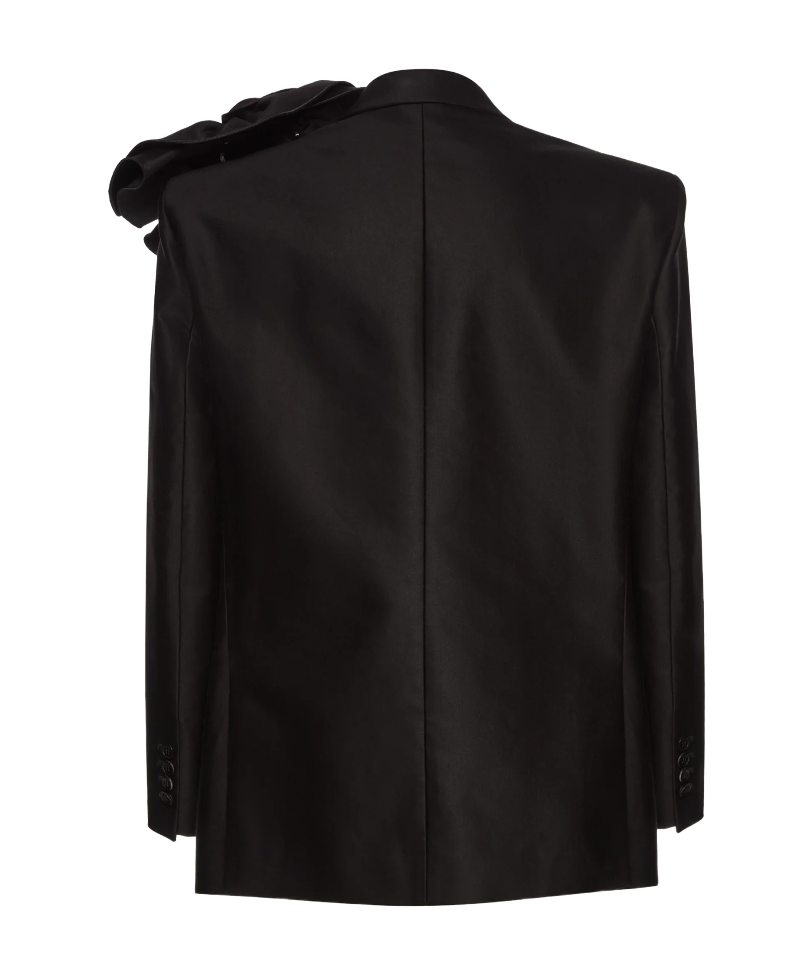 Magda Butrym Classic Flower Appliqué Blazer In Black In Black