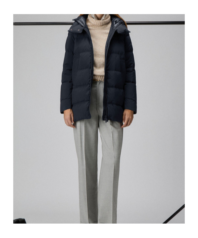 Peuterey Down Jacket With Contrasting Hood In Blue