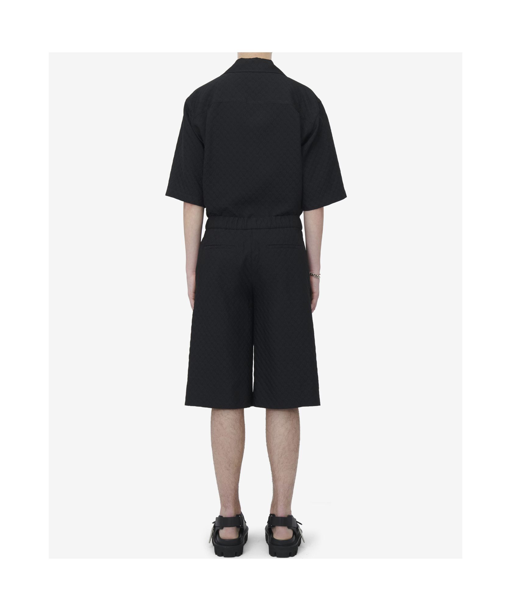 Alexander Mcqueen Skull Jacquard Shorts In Black