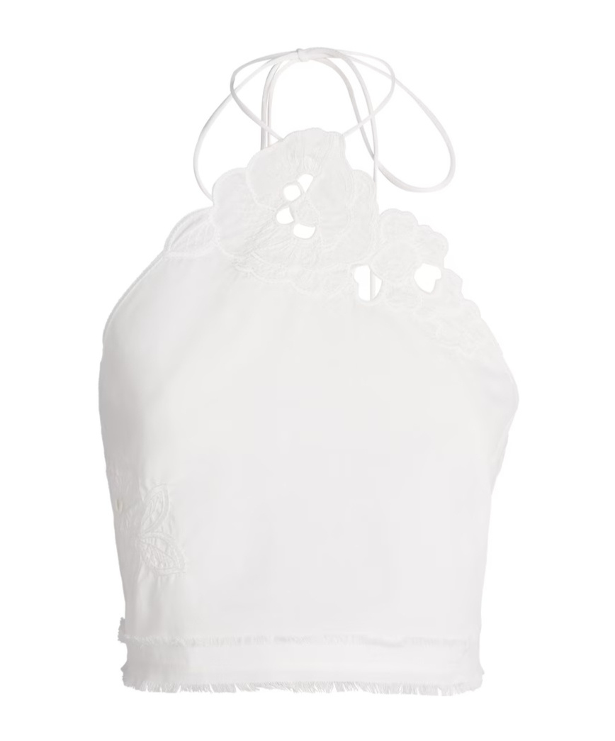 Sir Klara Floral-embroidered Top In White