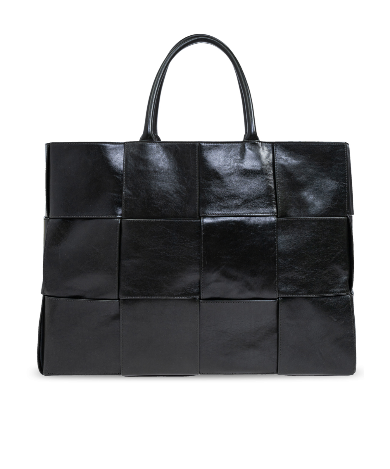 Bottega Veneta Arco Large Knitted Handbag In Black