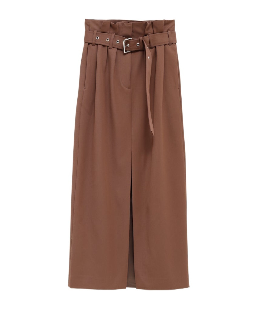 Shop Dries Van Noten Slit Skirt In Taupe