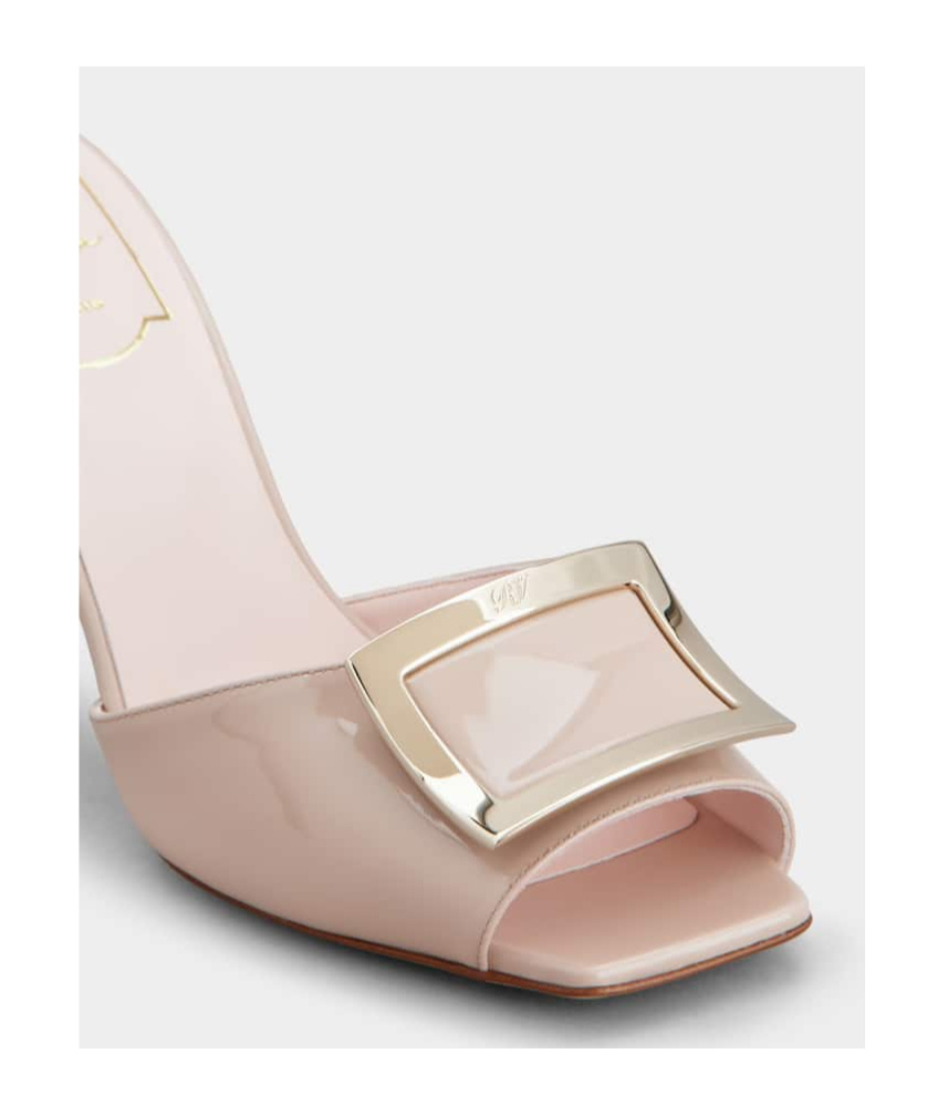 Roger Vivier Square-headed High-heeled Sandals In Nude