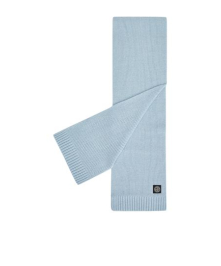 Stone Island Rib Knitted Scarf In Blue