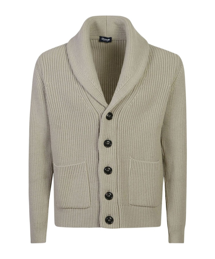 Drumohr Merino Wool Cardigan In Gray
