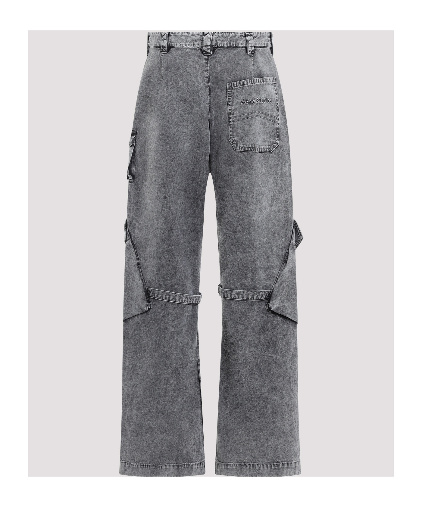 Acne Studios Mid-rise Cotton Canvas Cargo Pants In Gray