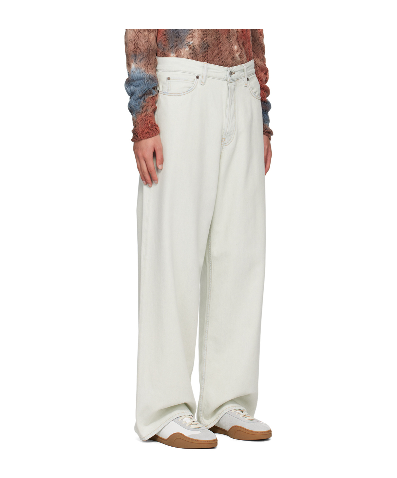 Acne Studios Blue Five-pocket Jeans In White