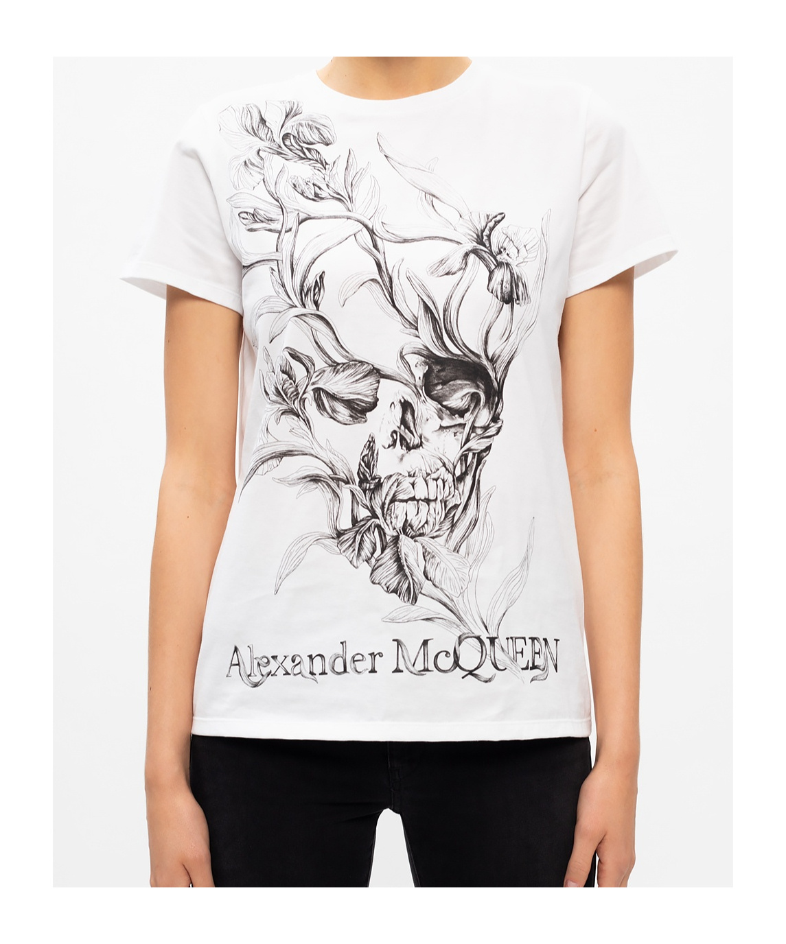 Alexander Mcqueen Iris Crew-neck T-shirt In White