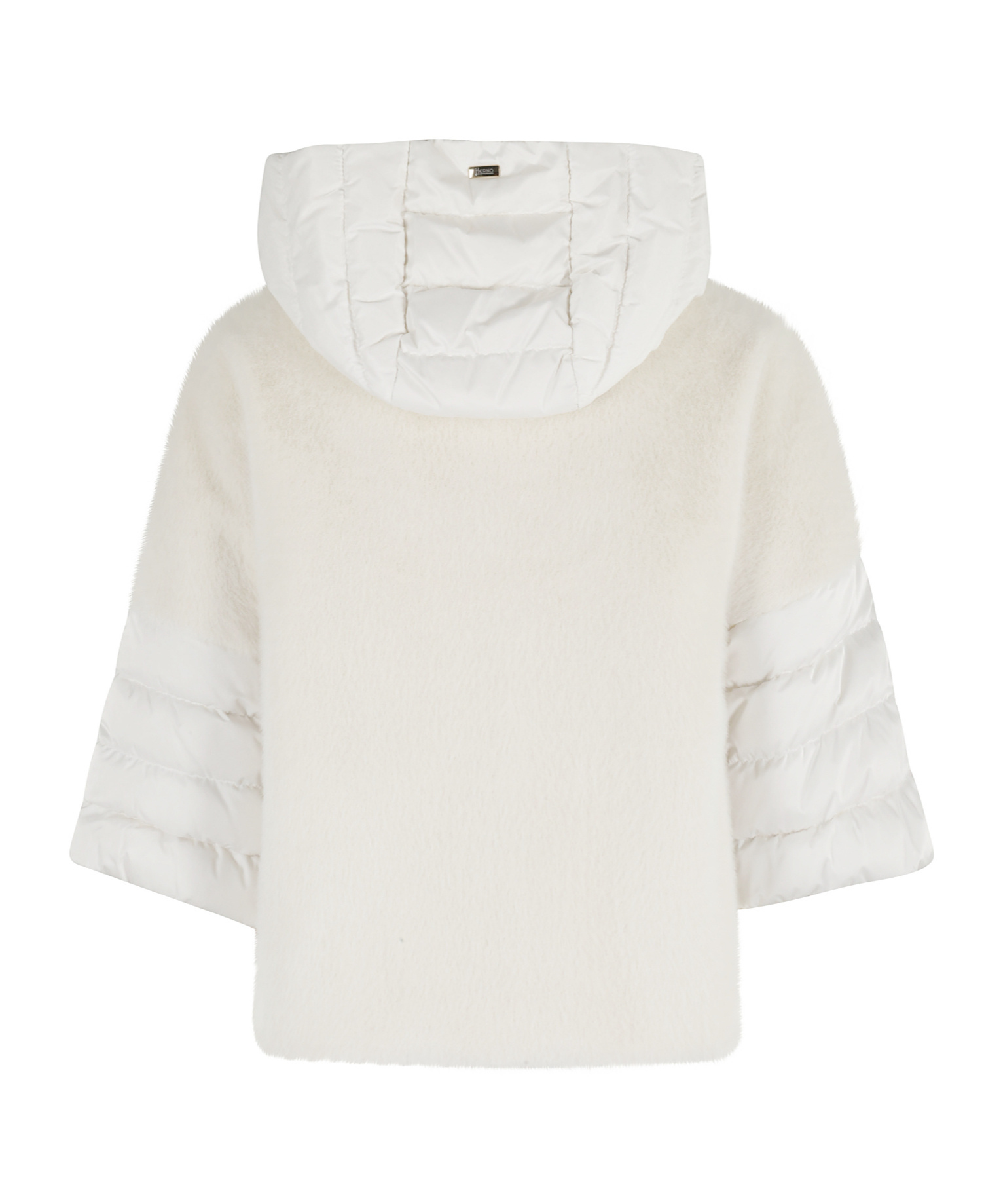 Herno Satin Alternative Fur Cape In White