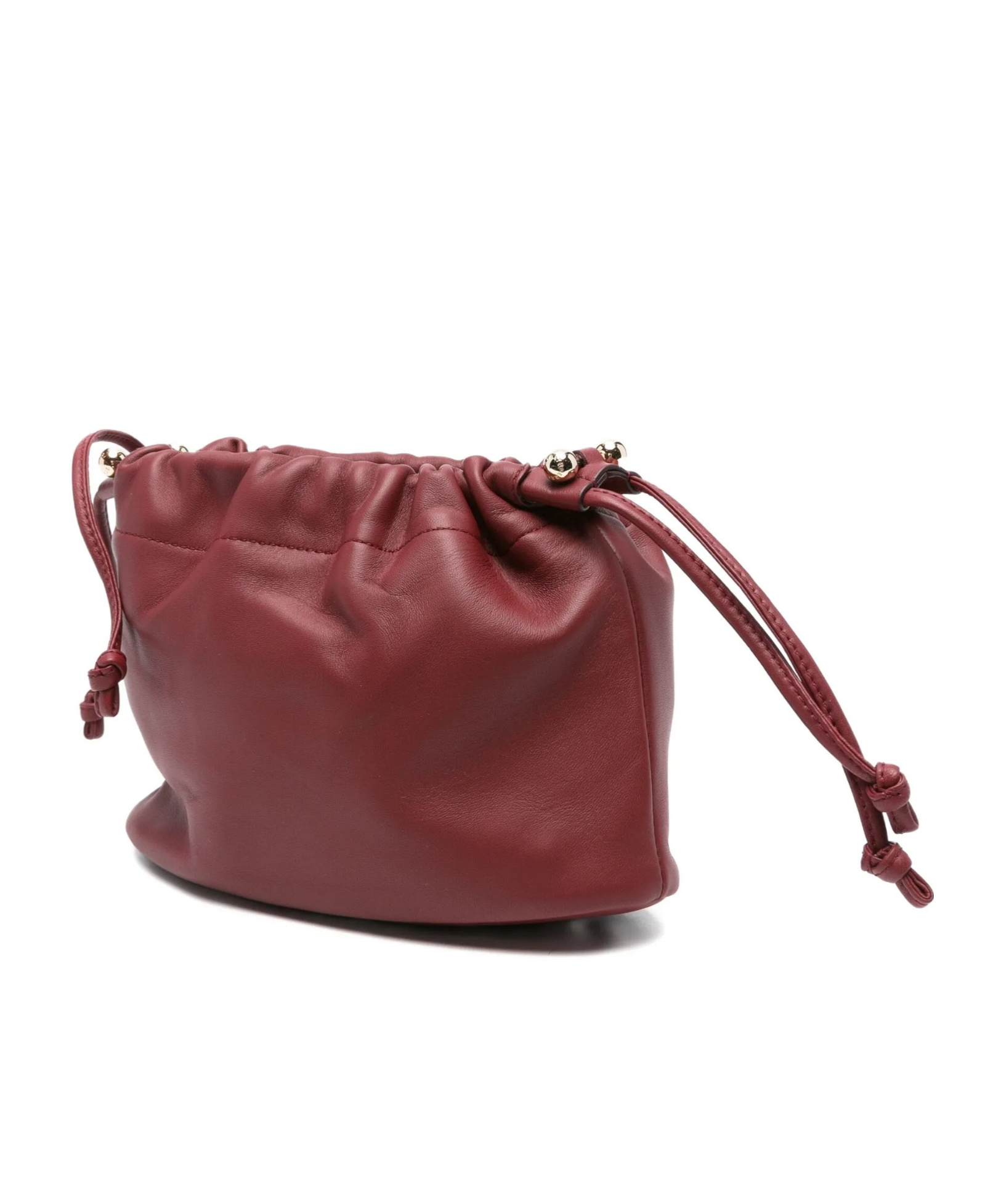 Strathberry Charlotte Drawstring Nappa Leather Crossbody Bag In Burgundy