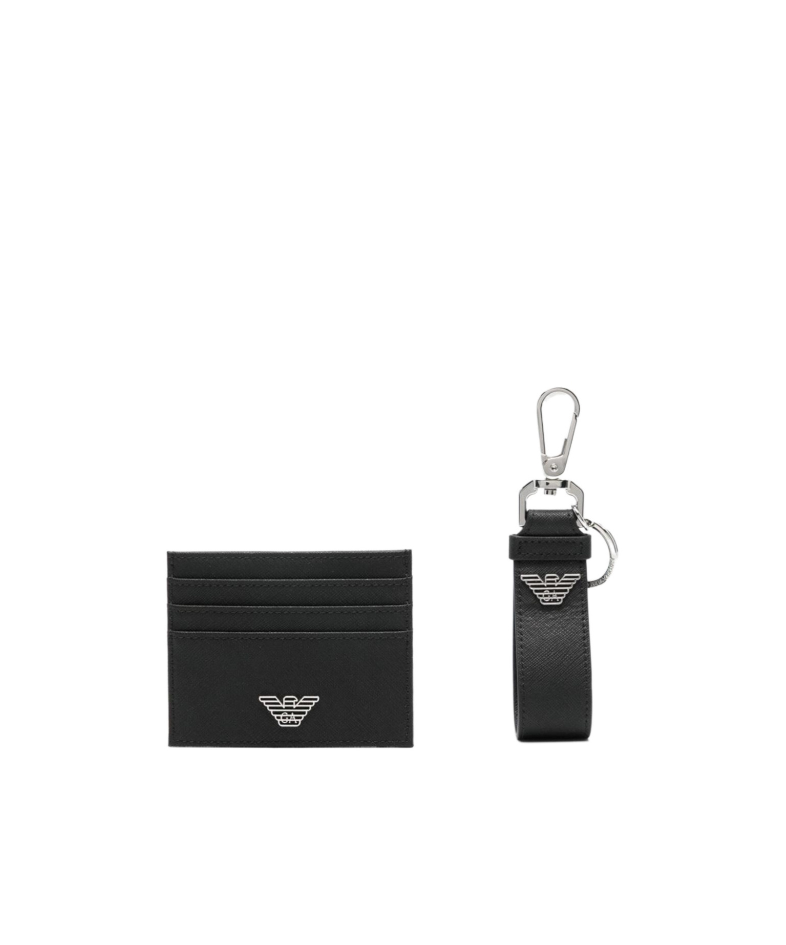 EMPORIO ARMANI LOGO-PLAQUE LEATHER WALLET SET