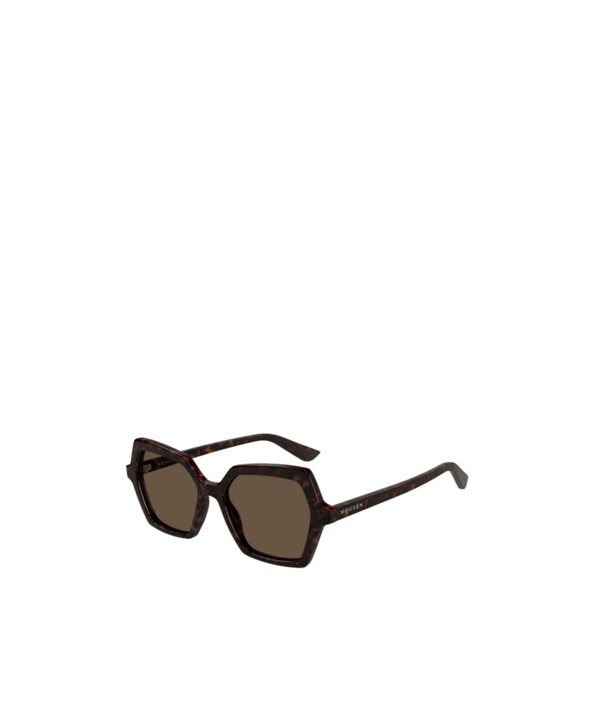 Alexander Mcqueen Geometric Frame Sunglasses In Brown