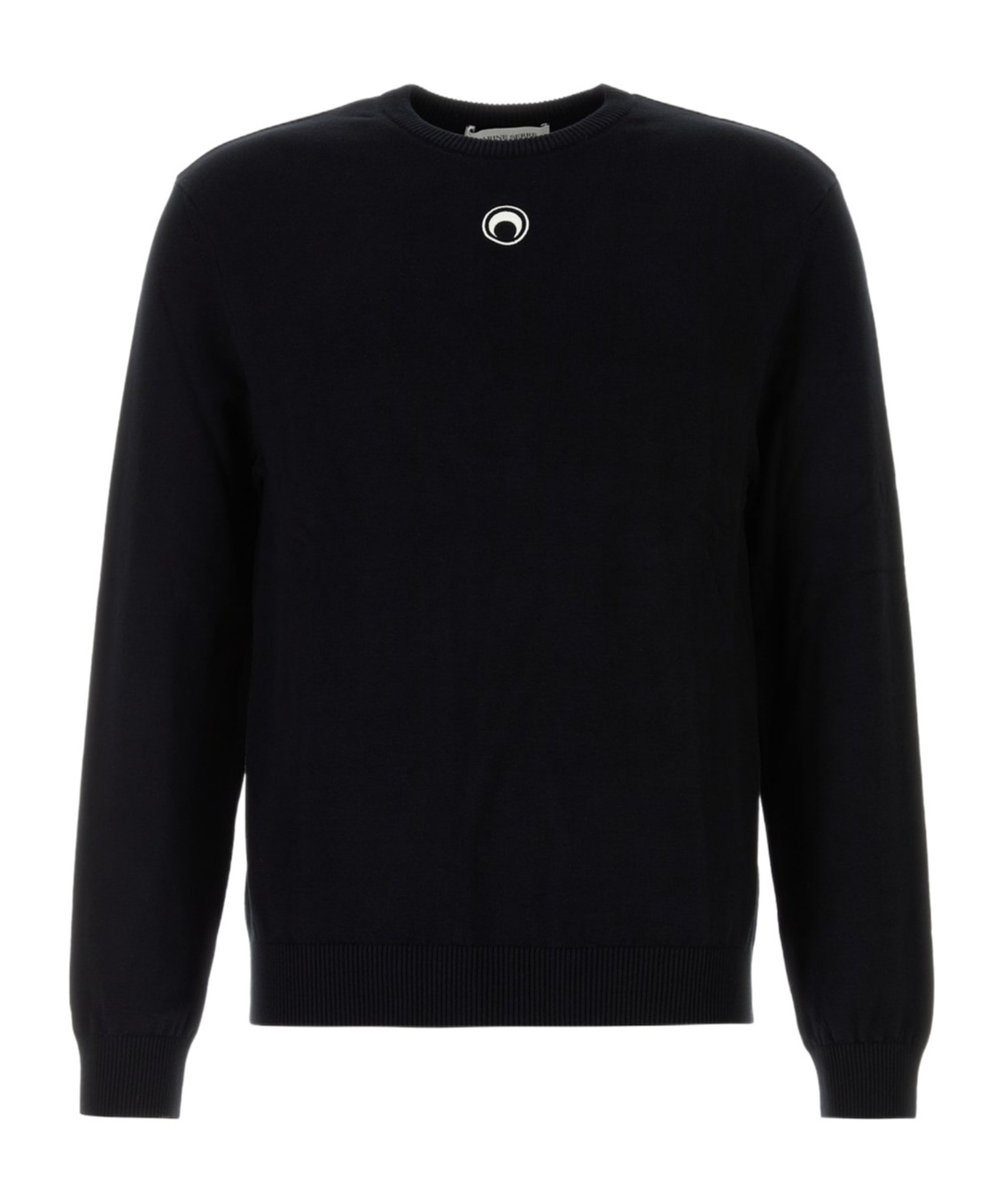 Marine Serre 'lune Logo' Crew Neck Sweater In Black