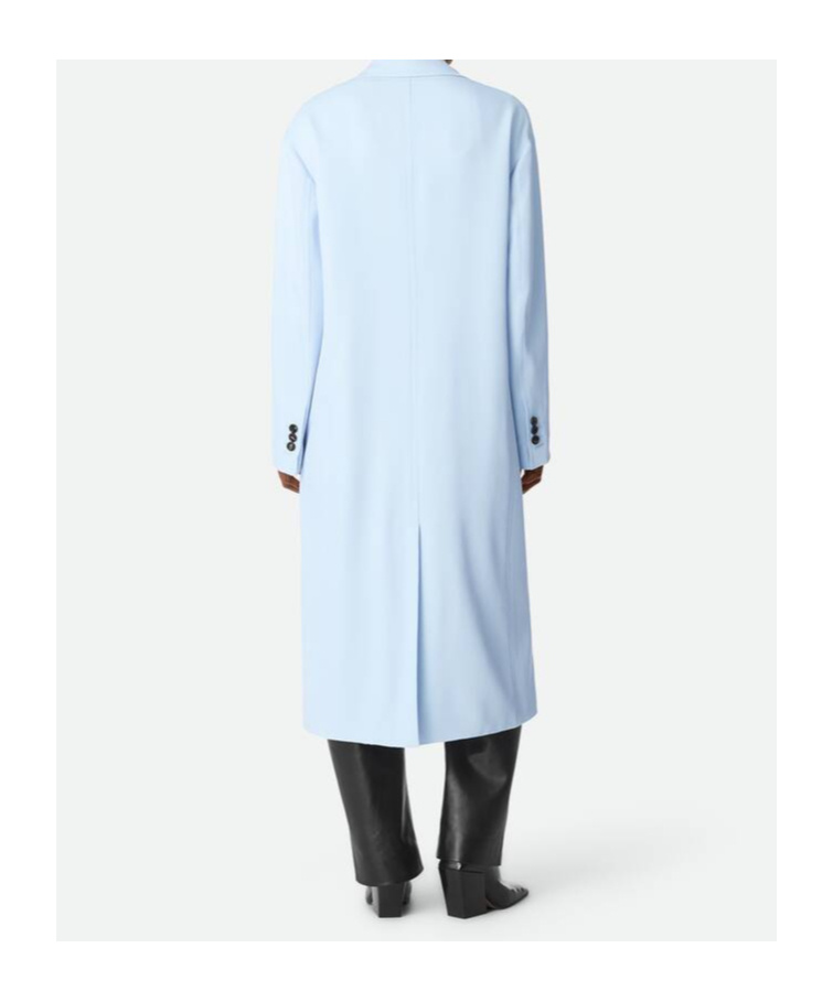 Bottega Veneta Viscose And Silk Twill Coat In Blue