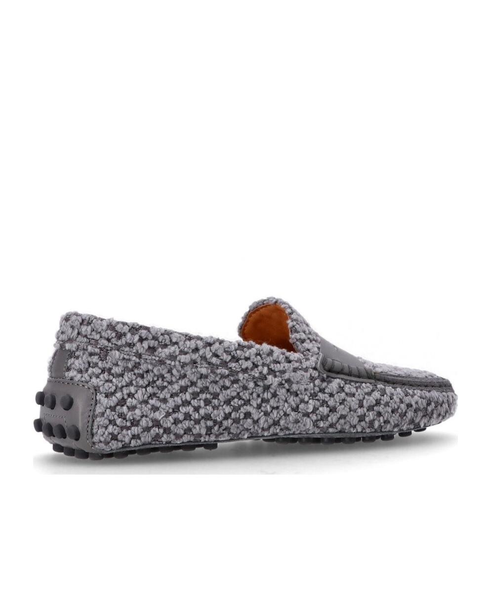 Tod's Fabric And Leather Moccasins In Gray