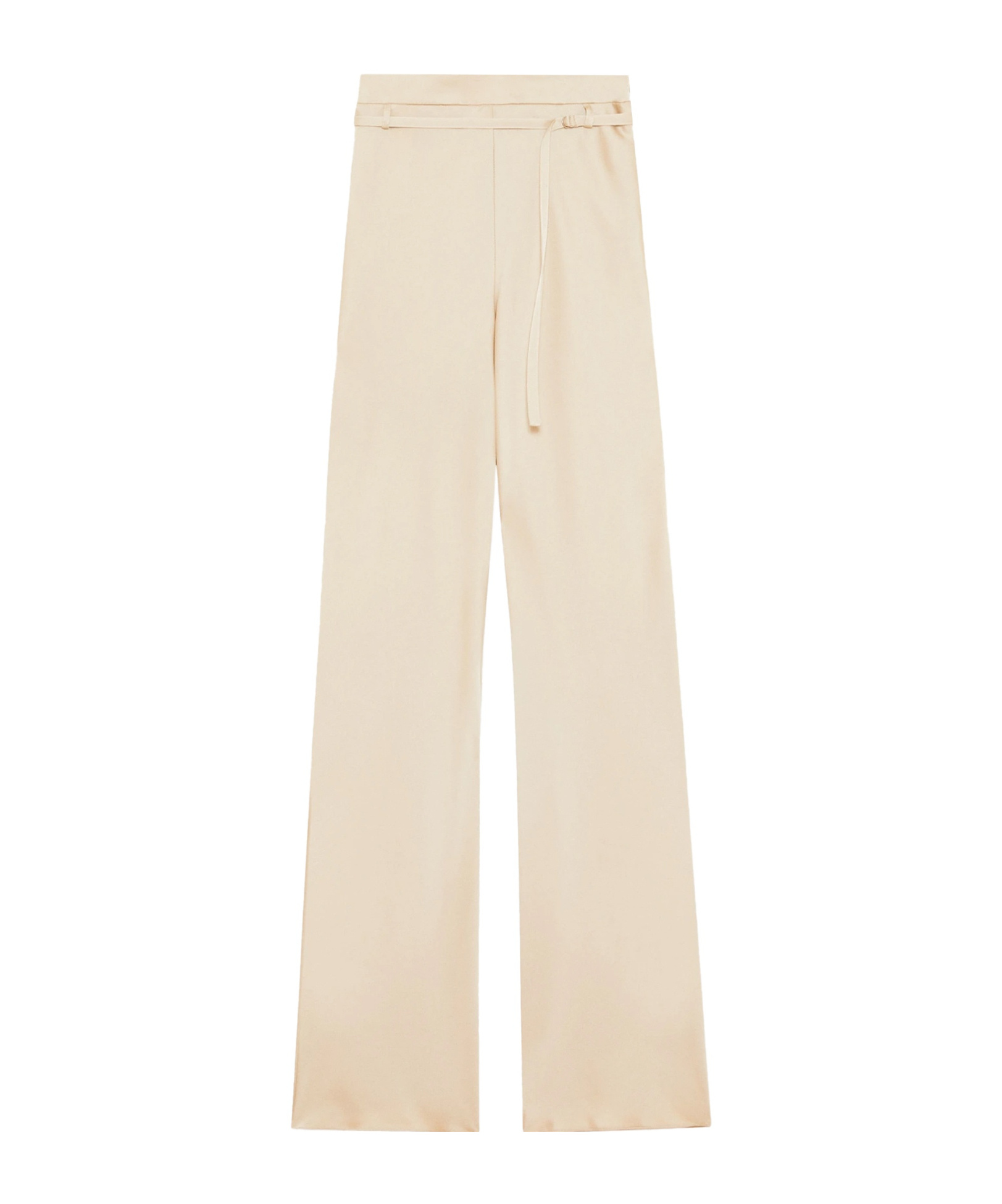 Patrizia Pepe Pantalone In Raso Con Cinturino Beige In Neutral