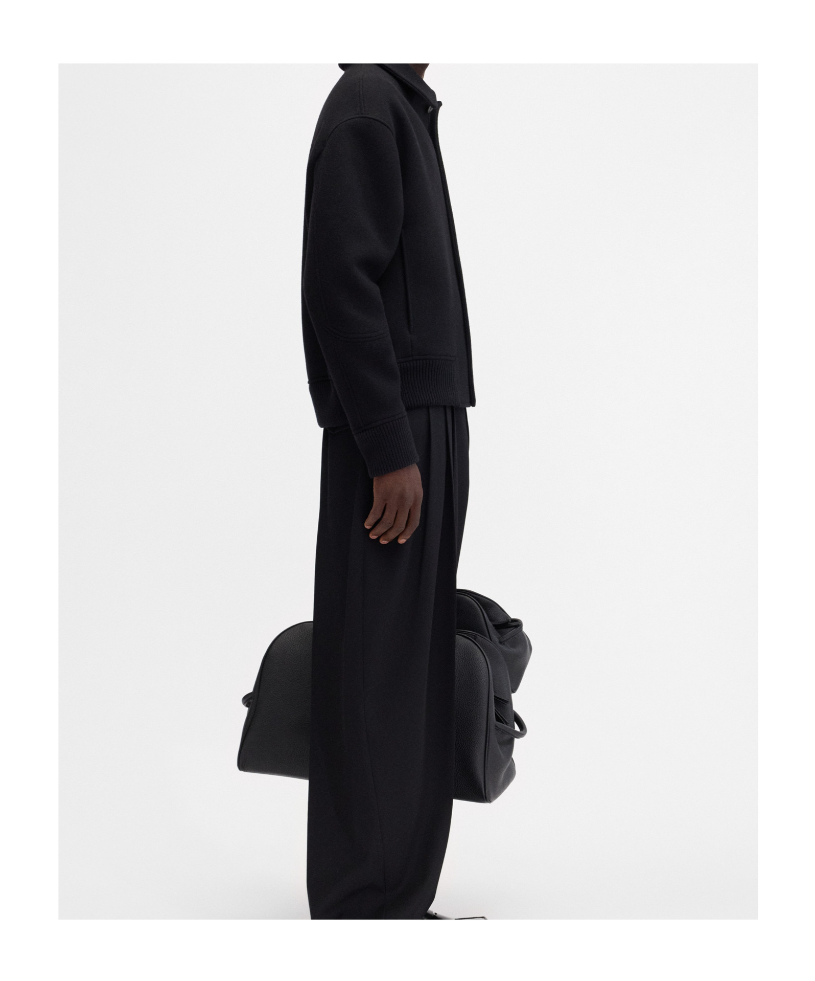 Jacquemus Wool Long-sleeved Casual Jacket In Black