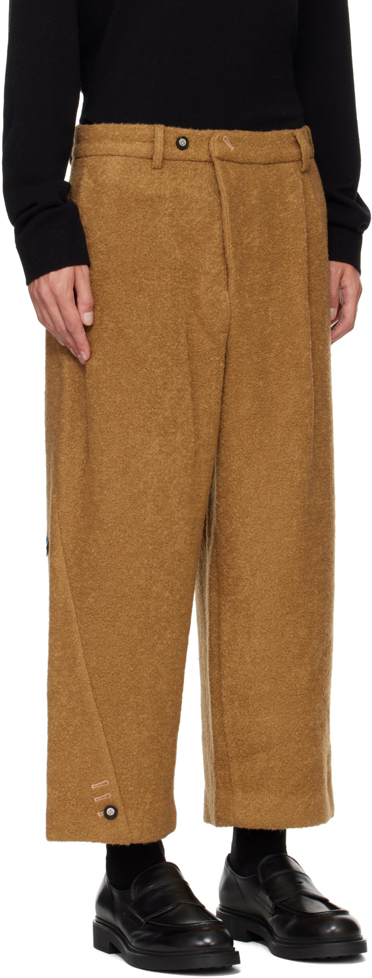 Ader Error Wide-leg Casual Pants In Brown