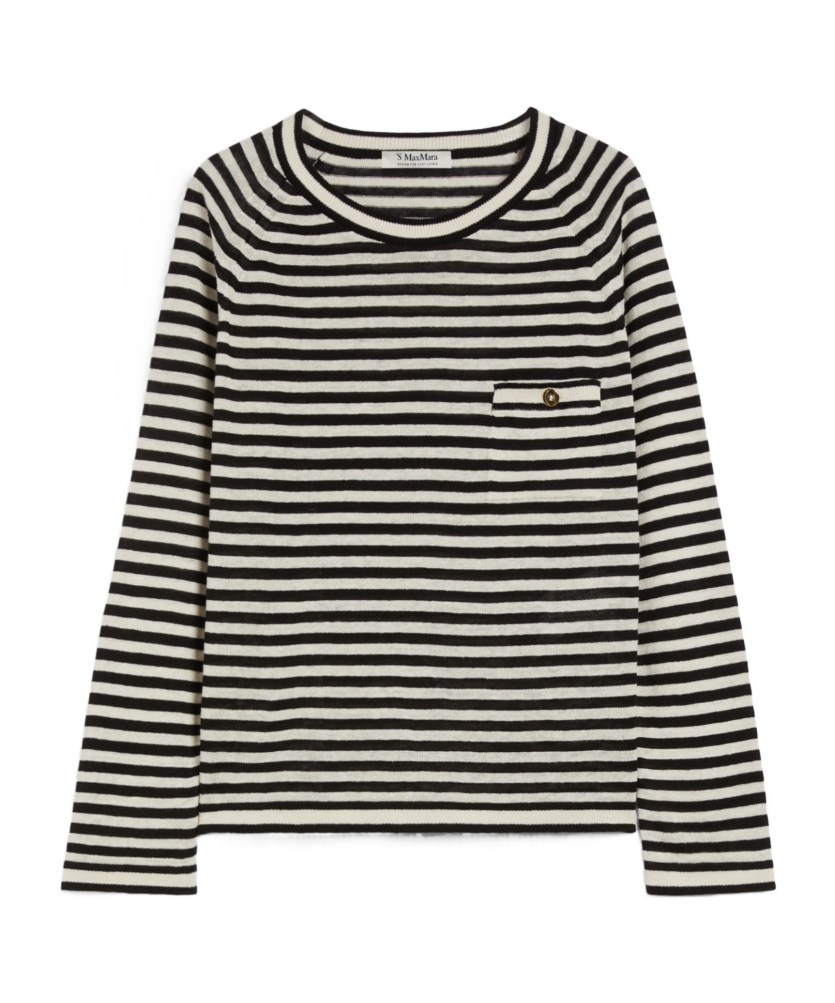 Shop Max Mara Striped Linen Yarn Sweater