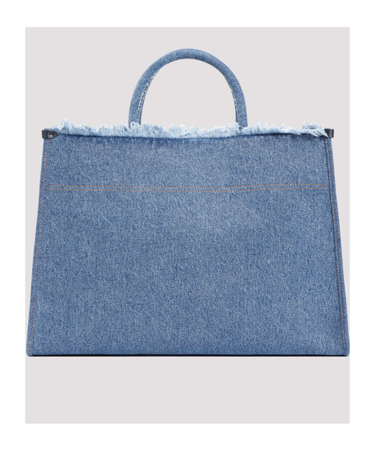 Lanvin Denim Tote Bag Frayed Detailing In Blue