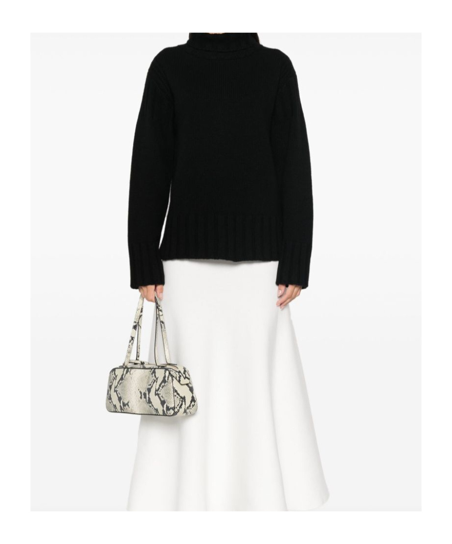 Jil Sander Black Cashmere Blend Oversize Sweater In Black