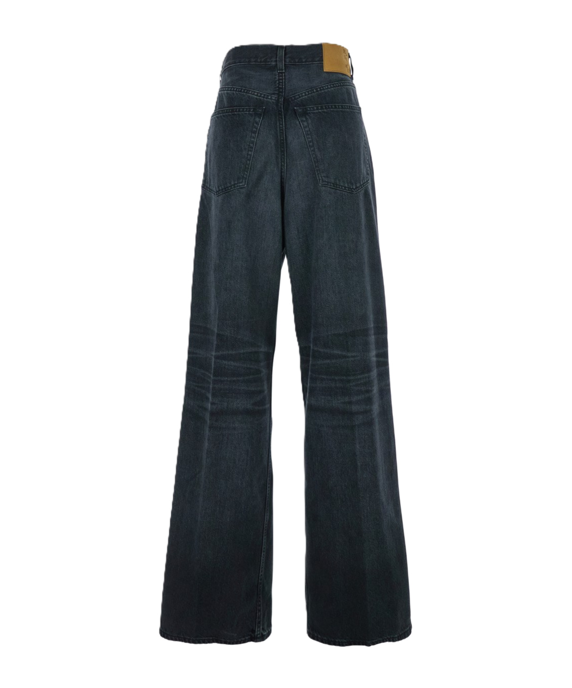 Haikure Wide-leg Denim Jeans With Front And Back Pockets In Black