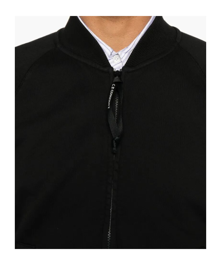 C.p. Company Zip-up Cotton Sweatshirt In Black