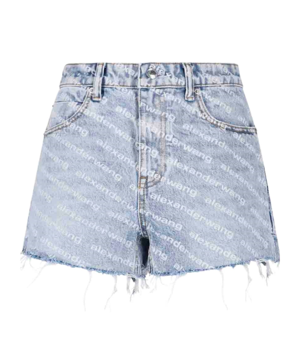 Alexander Wang Bite High-rise Cut-off Denim Shorts In Blue