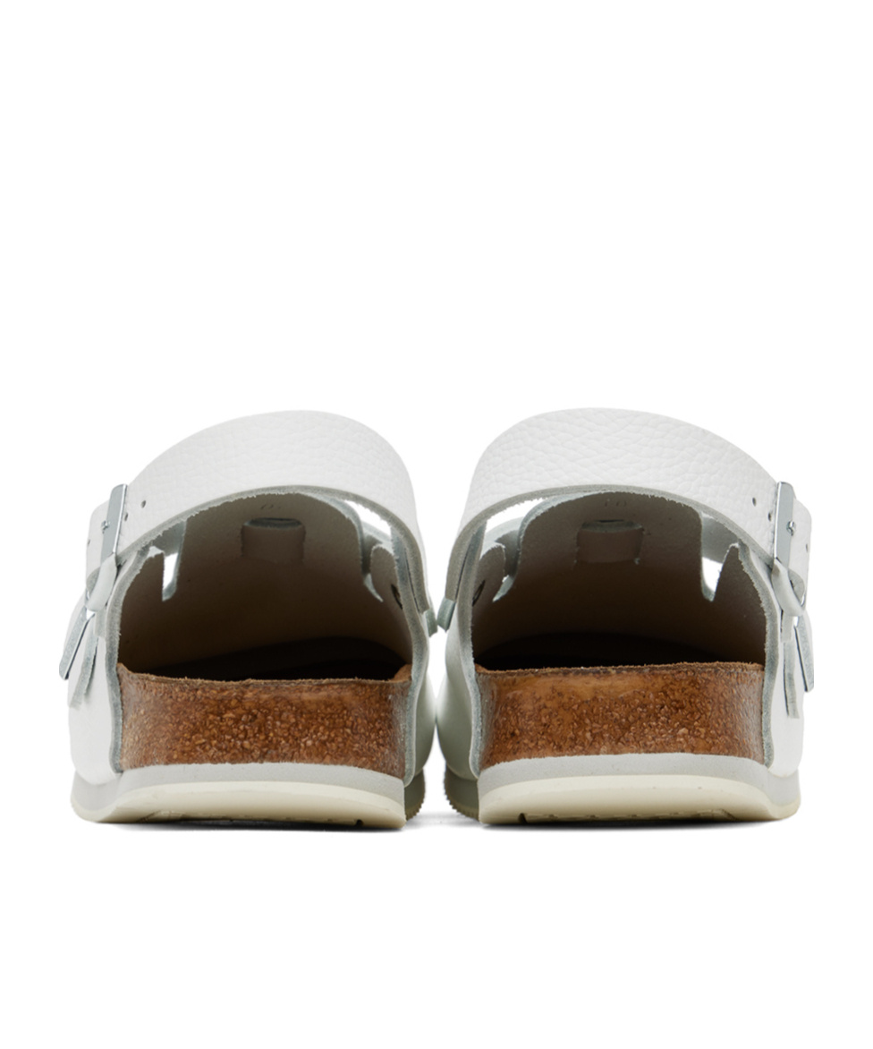 Birkenstock Tokio Suede Slingback Clogs In White