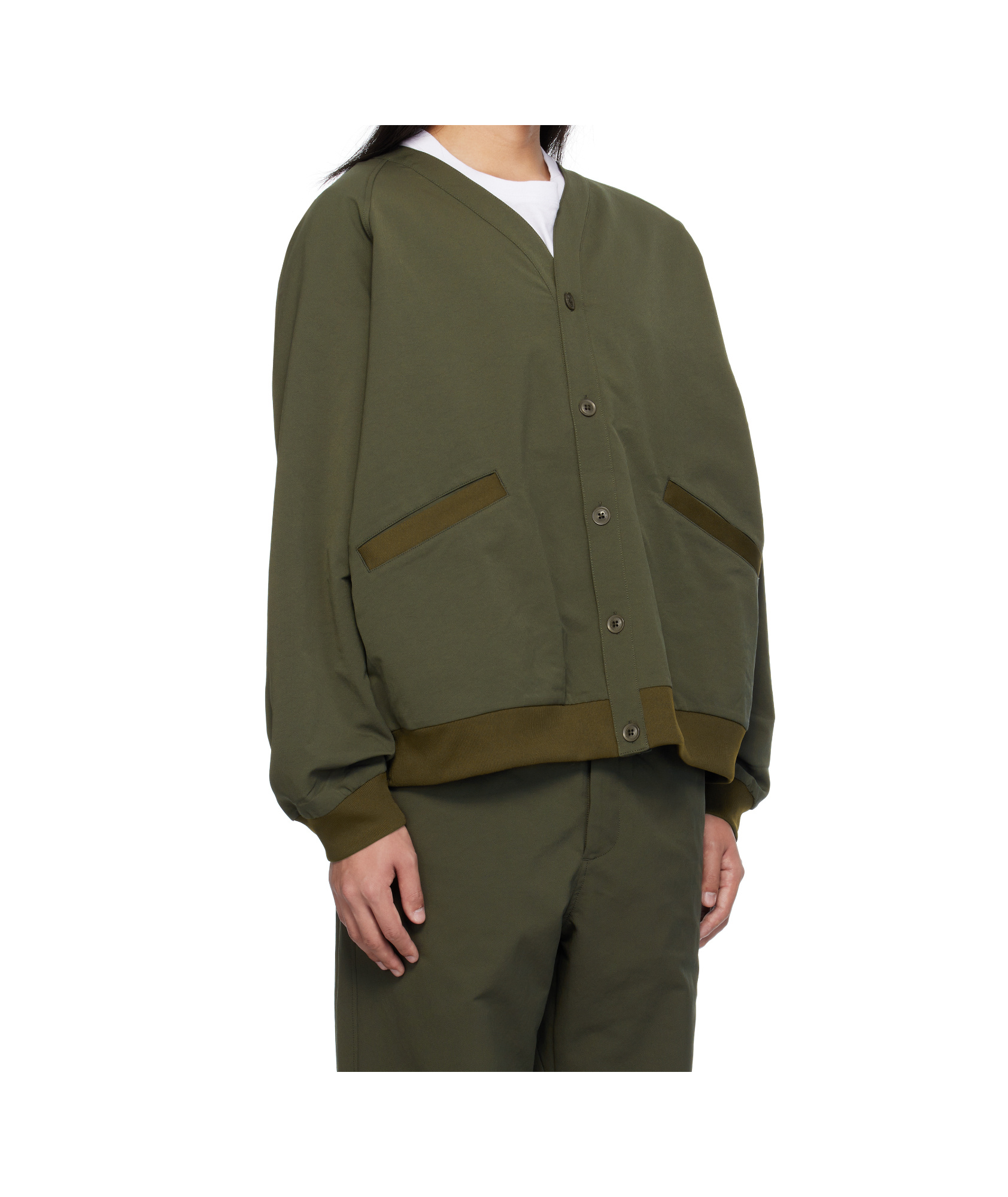Nanamica Khaki Alphadry Cardigan In Brown
