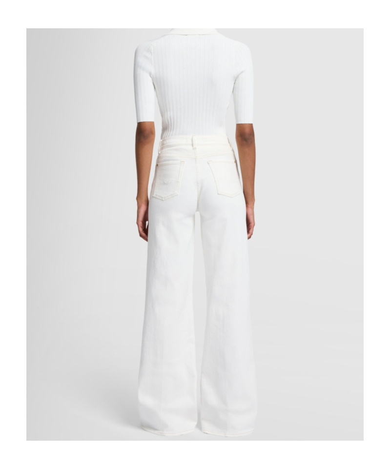7 For All Mankind Cropped Alexa Jeans With Cut Hem White W/cut Hem In White