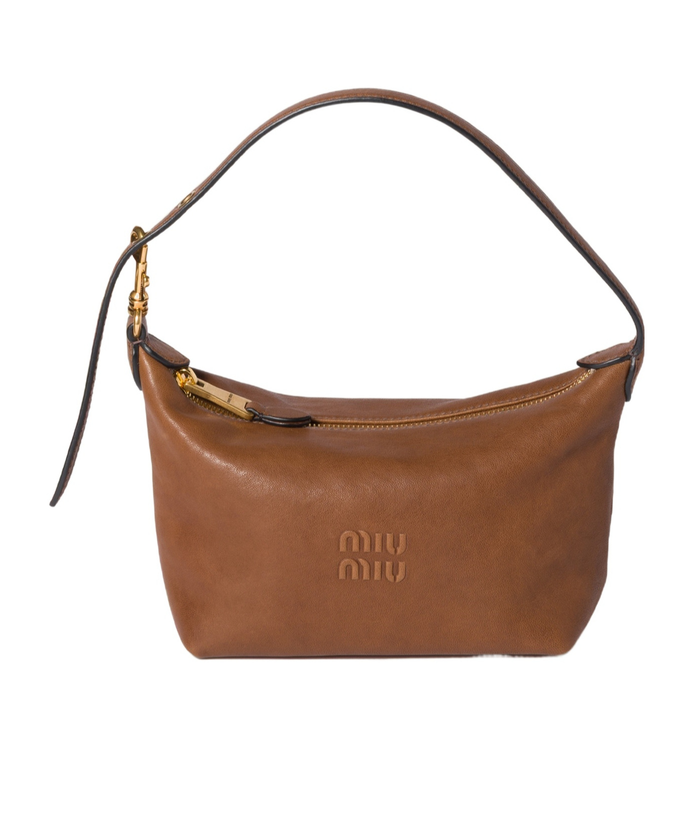 Miu Miu Zipper Handbag In Brown