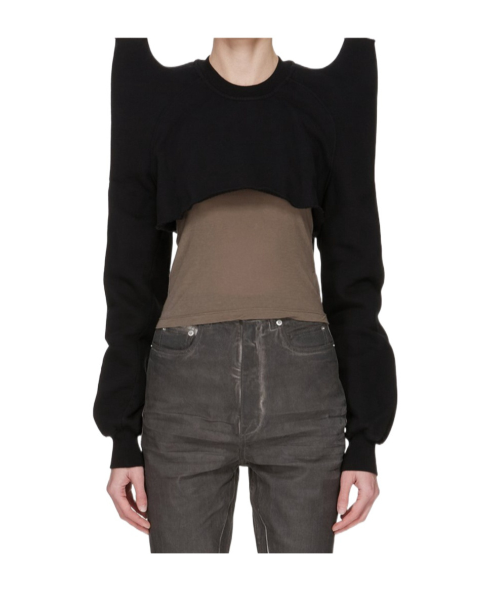 Rick Owens Drkshdw Long-sleeved Top In Black