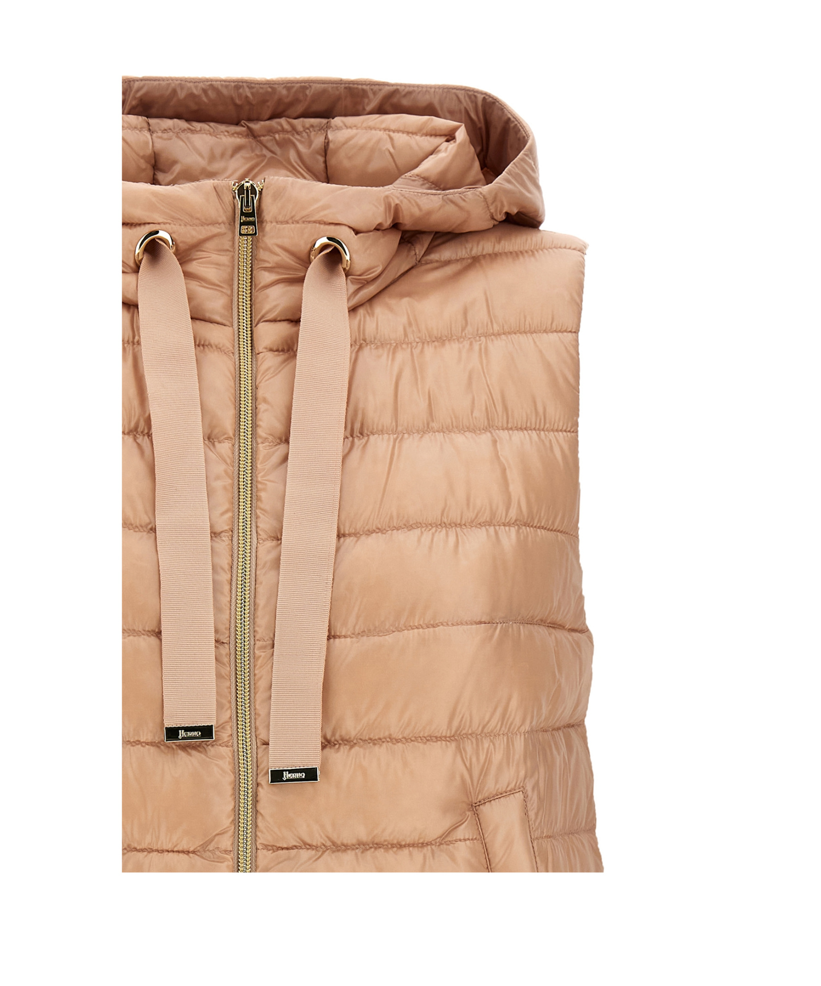 Herno Ultralight Hooded Vest In Nude