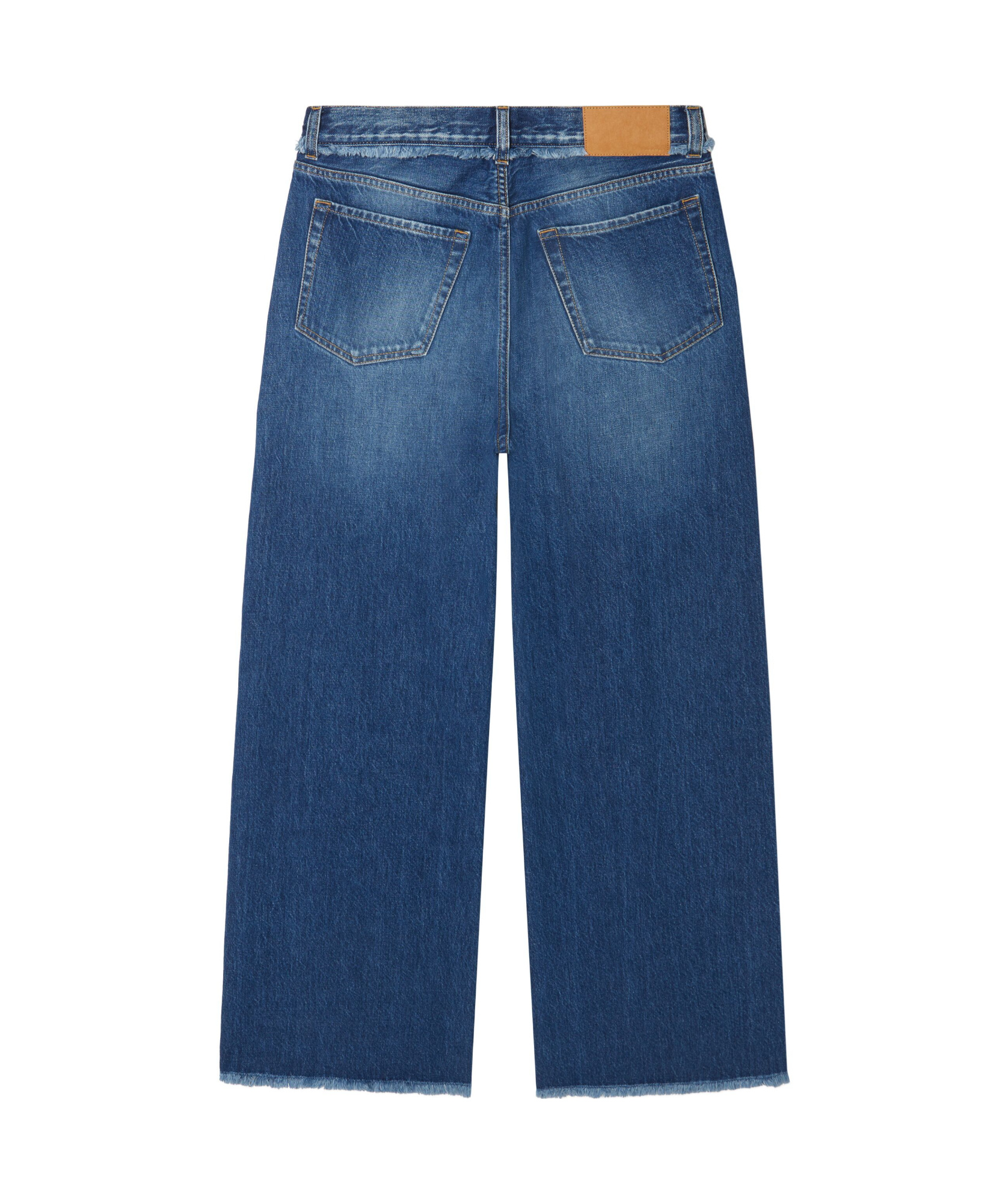 Alanui Fringed Wide Leg Jeans In Blue