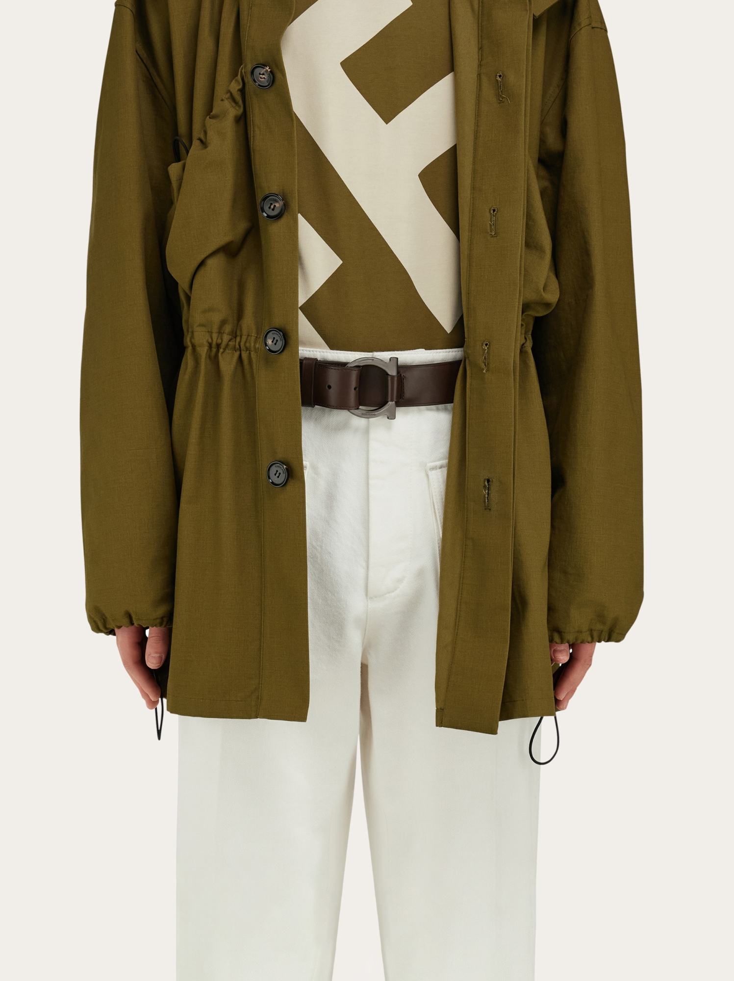 Ferragamo Fixed Belt In Green
