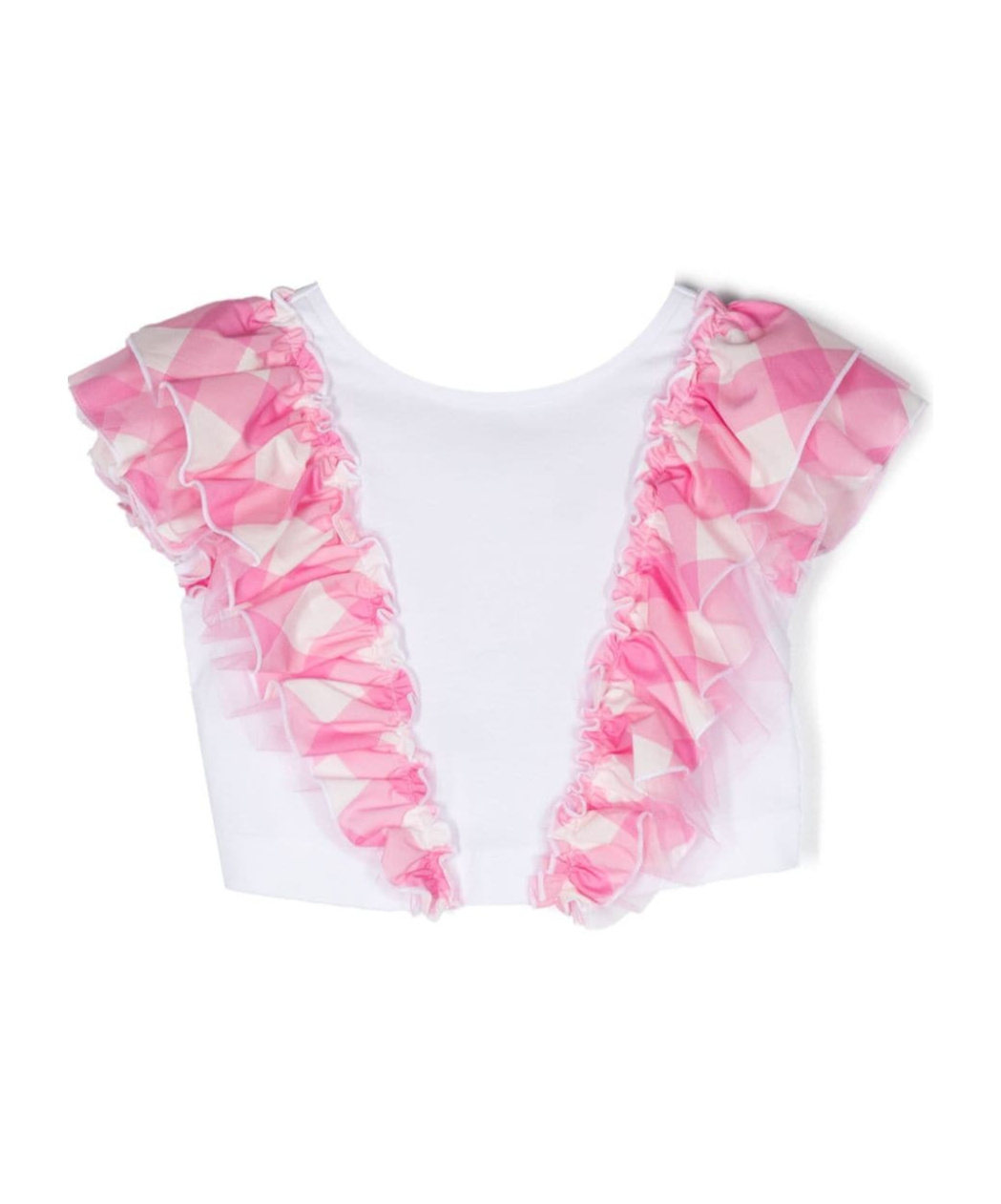 MONNALISA RUFFLE-DETAIL T-SHIRT