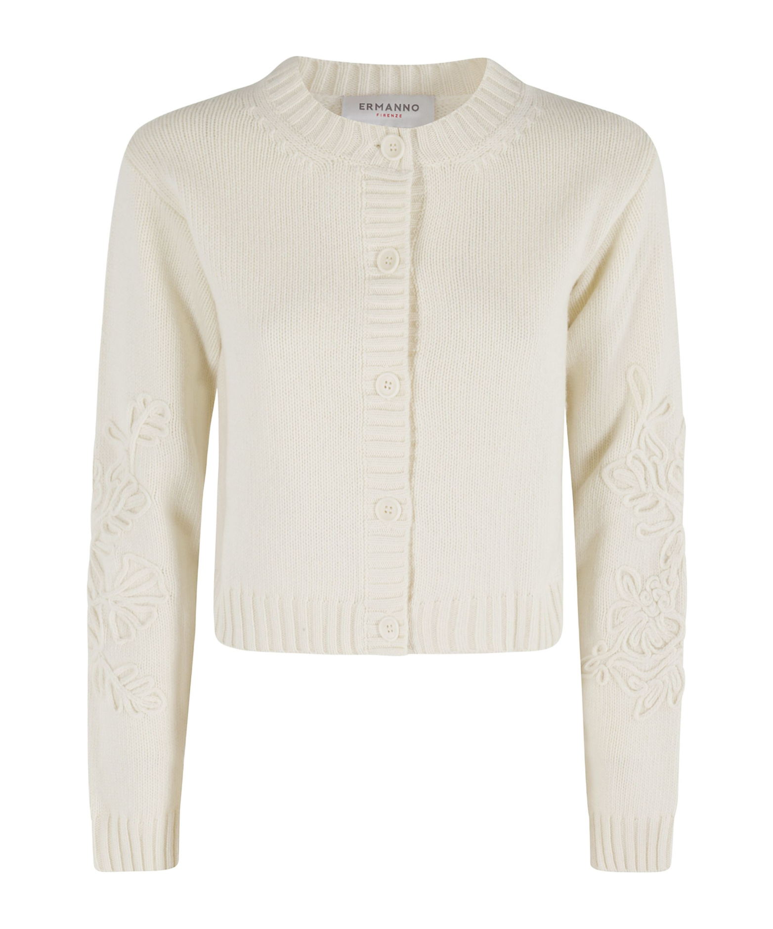 Ermanno Firenze Button Long-sleeved Sweater In White