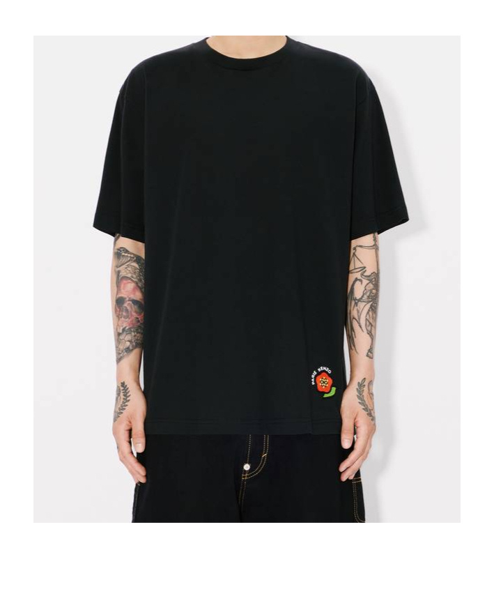 Kenzo Pop Embroidered Oversized T-shirt In Black