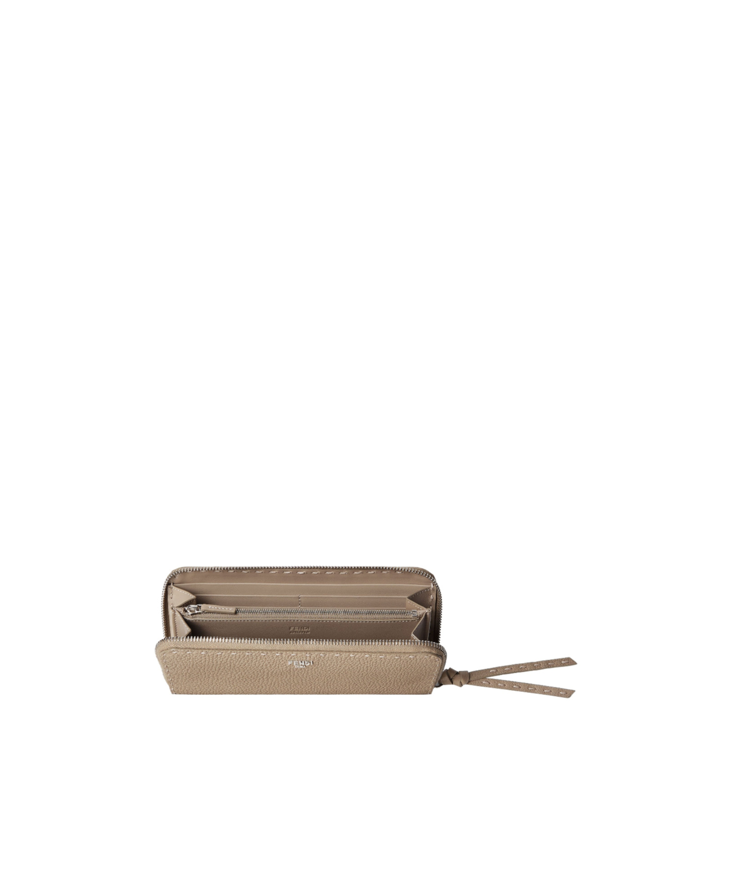 Fendi Dove Gray Selleria Wallet In Brown