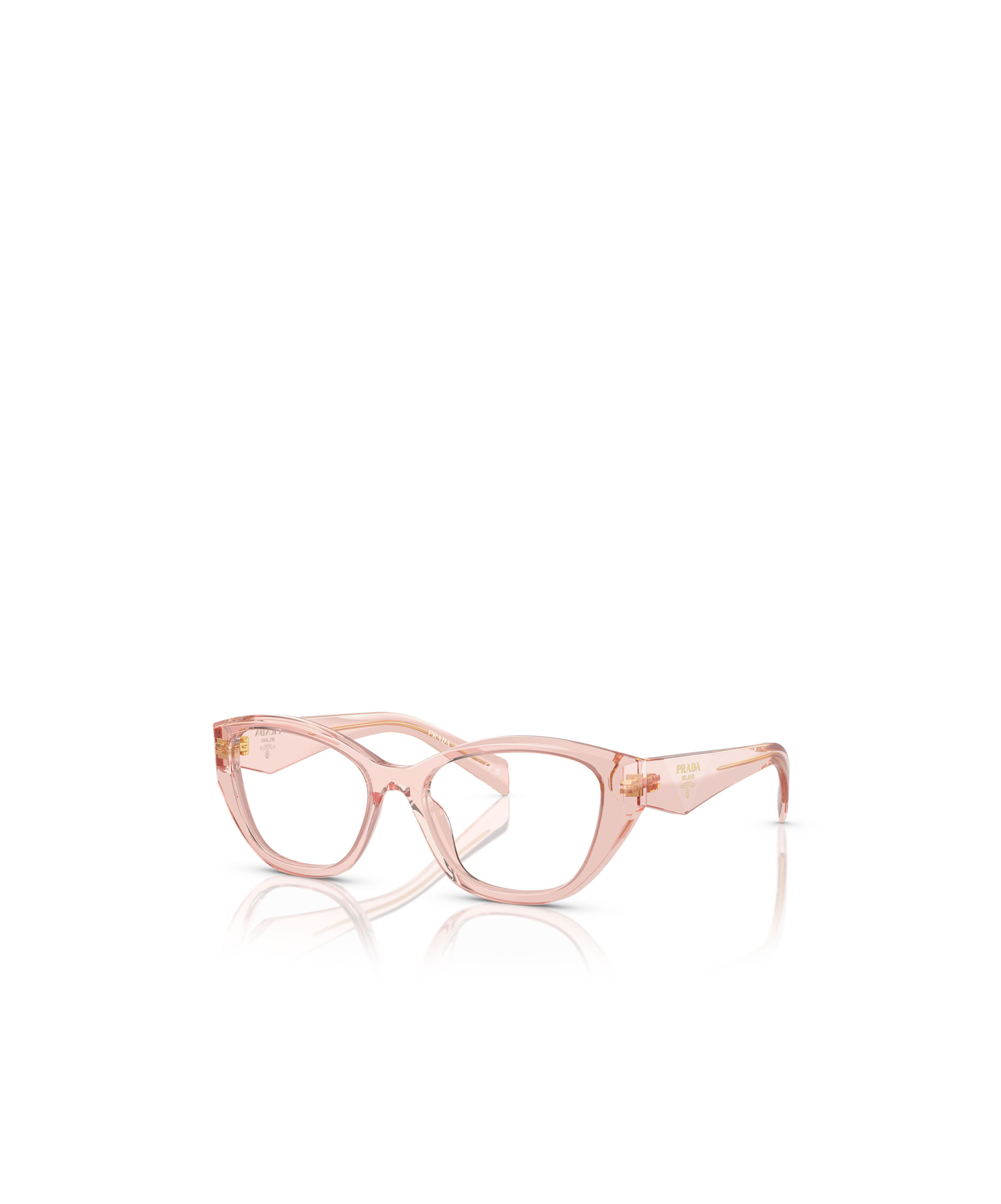 Prada Womens Pr 21zv Irregular-frame Acetate Glasses Pink In Nude