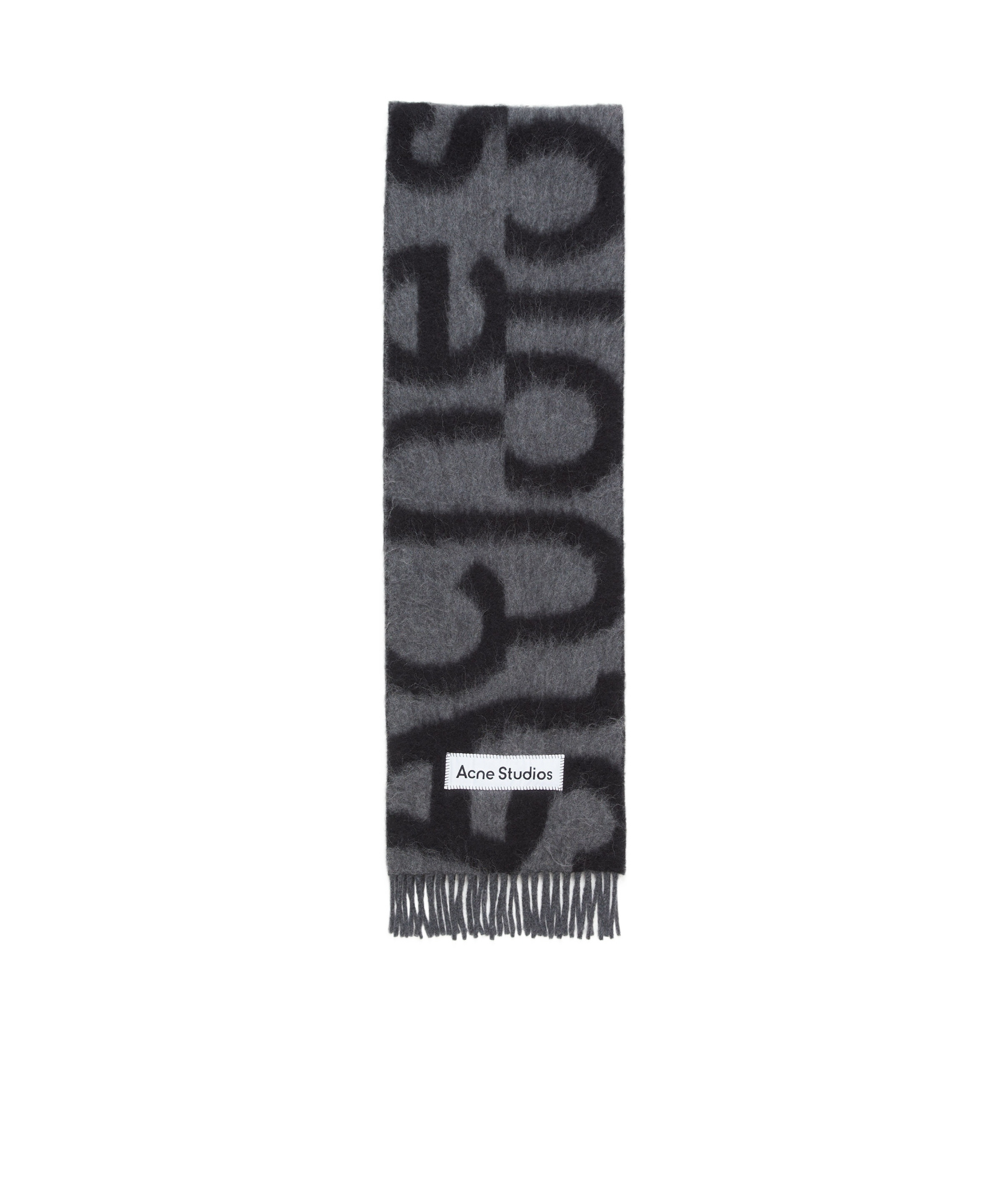 Shop Acne Studios Logo Scarf In Black