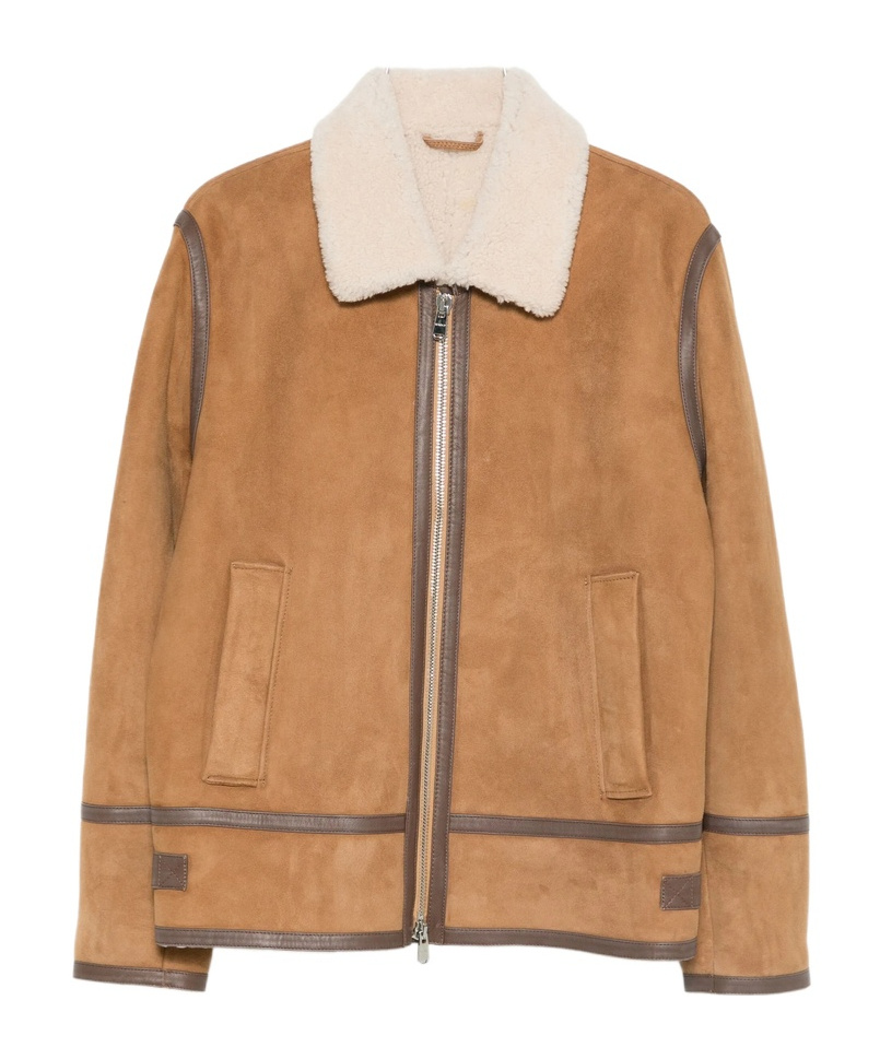 Dondup Caramel Shearling Jacket In Brown